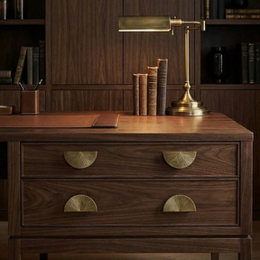 Vintage Brass Textured Semi Circle Cabinet Handles