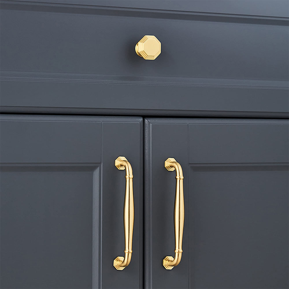 Contemporary Gold Brass Furniture Cabinet Handle And Knobs For Kitchen