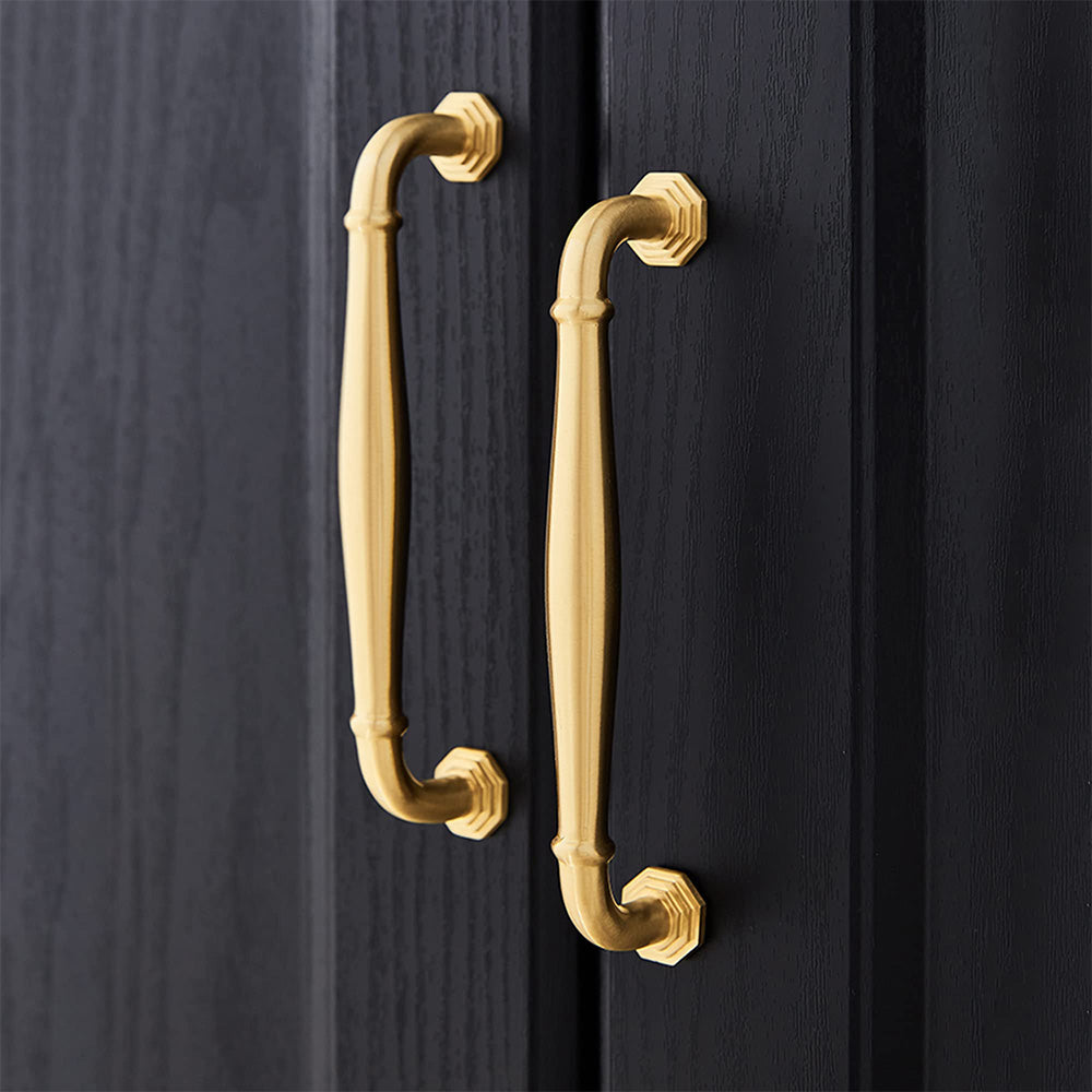 Contemporary Gold Brass Furniture Cabinet Handle And Knobs For Kitchen