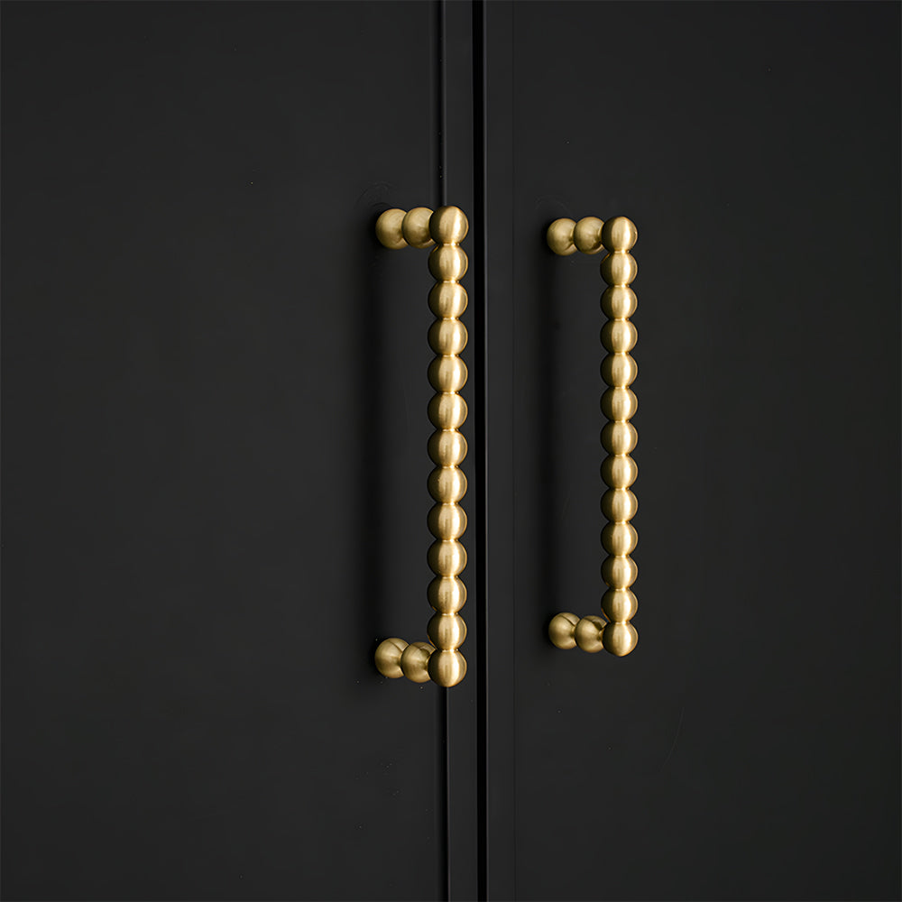 Vintage Spherical Brass Kitchen Cabinet Handles