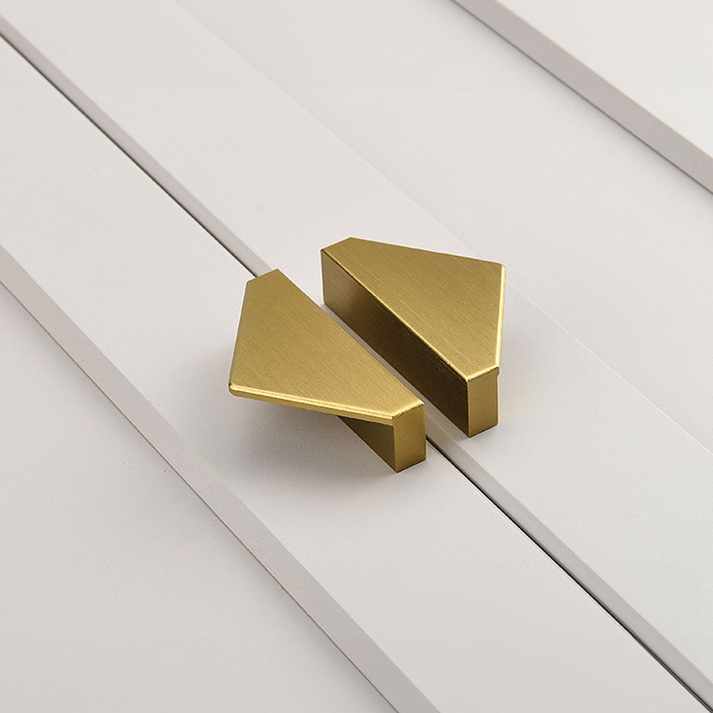 A Pair of Modern Semi-Circular Gold Kitchen Cabinet Door Handle