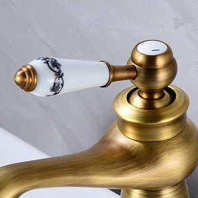 Traditional Solid Brass Single Hole Basin Tap_Bronze