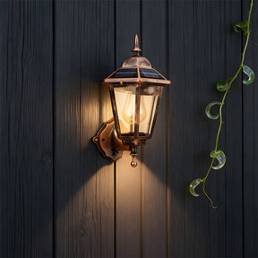 IP44 Vintage 3 Mode Sensor Solar Wall Lamp for Patio Garden Decor