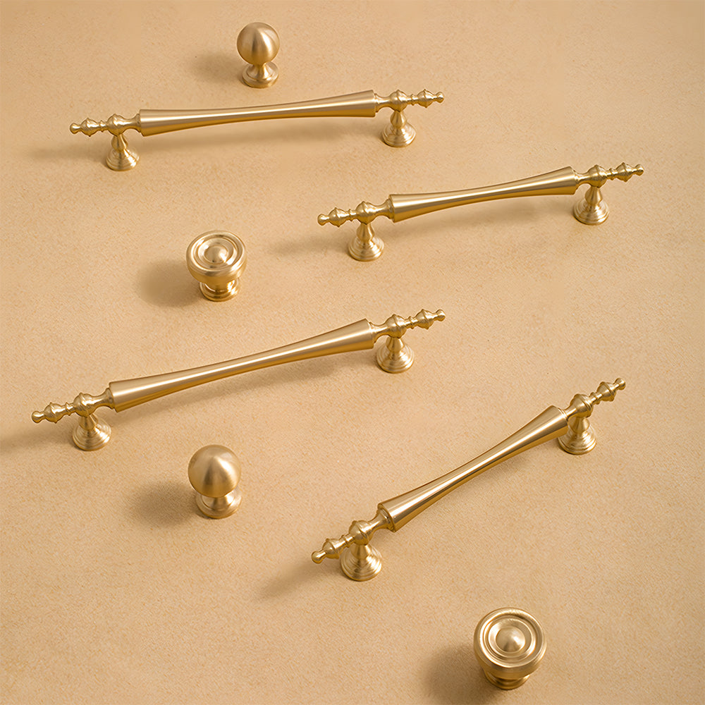 Retro Gold Brass Wardrobe Handles And Knobs