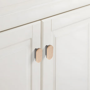 Round Wood Zinc Alloy Cabinet Wardrobe Door Handles
