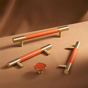 Luxury Leather Wrapped Cupboard Handles & Knobs