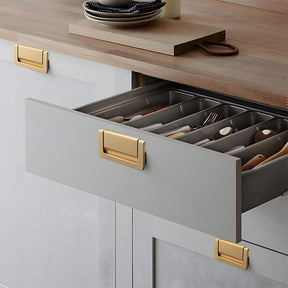 Modern Concealed Flush Pull Ring Drawer Handles