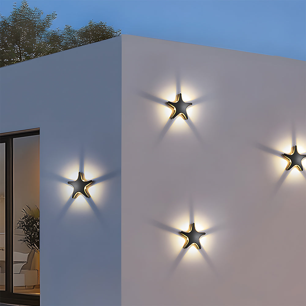 Modern Waterproof Star LED Outdoor Wall Light