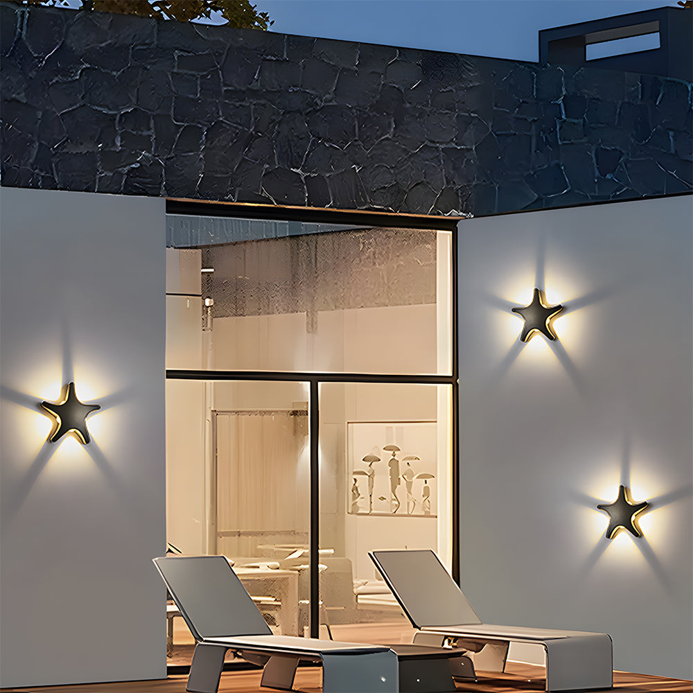 Modern Waterproof Star LED Outdoor Wall Light