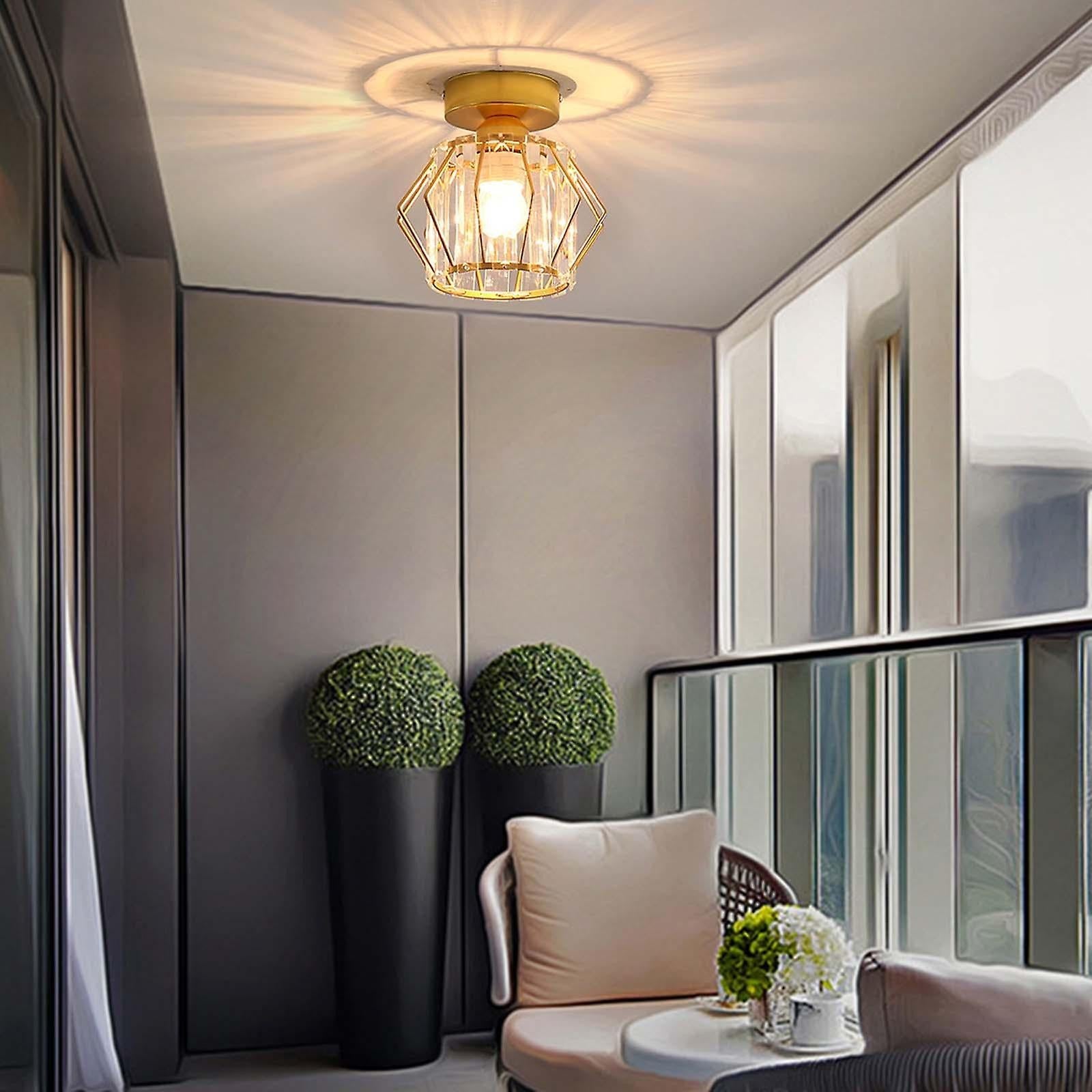 Geometric Bedroom Crystal Glass Ceiling Lights