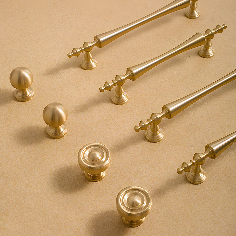 Retro Gold Brass Wardrobe Handles And Knobs