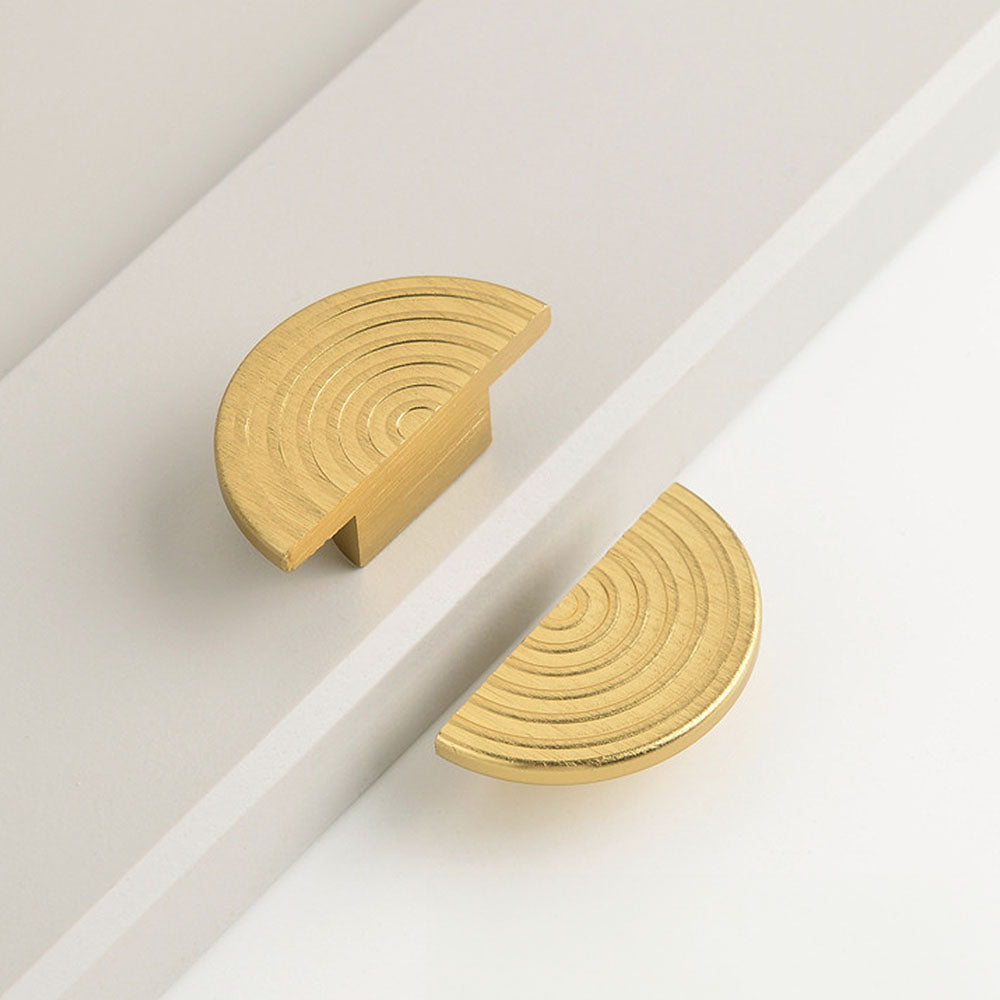 A Pair of Modern Semi-Circular Gold Kitchen Cabinet Door Handle