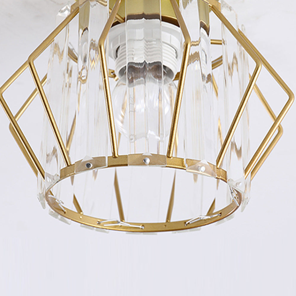Geometric Bedroom Crystal Glass Ceiling Lights