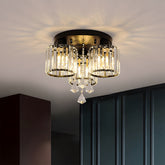 Modern Multi Light Crystal Semi Flush Ceiling Light