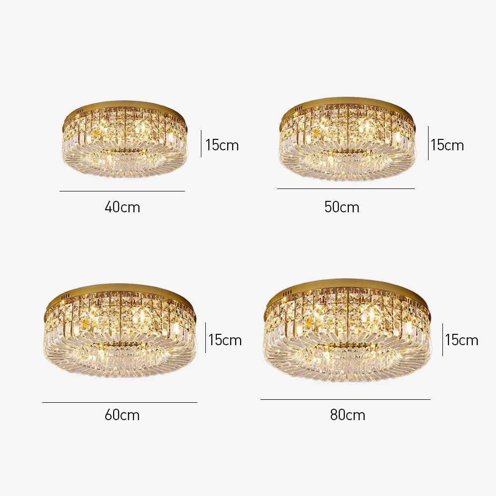 Modern Round Crystal Ceiling Light for Living Room Bedroom Hallway
