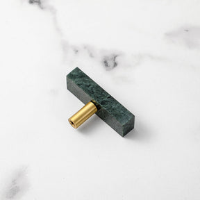 Light Luxury Marble Brass Square Cabinet Handles