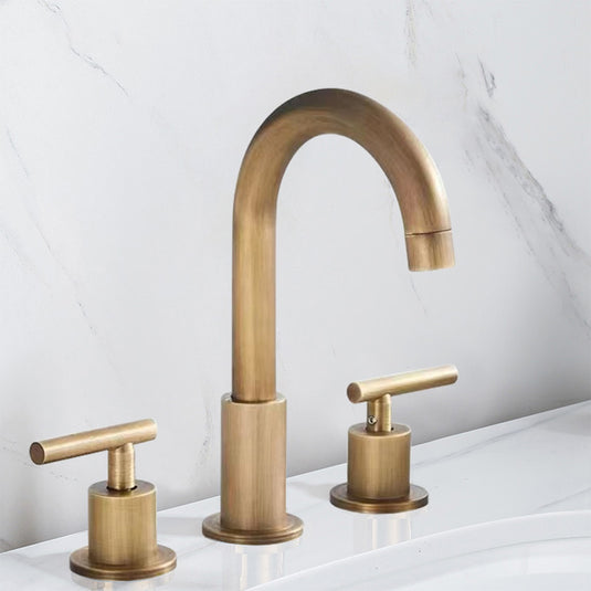 Brass Widespread 2-handle Sink Tap_Bronze