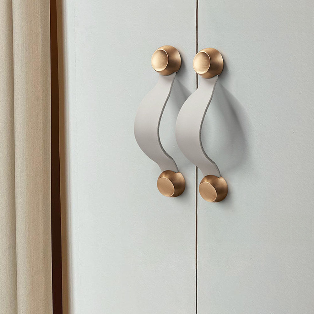 Modern Design Leather Cabinet Drawer Handles and Knobs