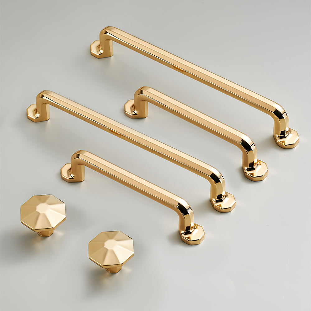 Luxurious Gold Zinc Alloy Kitchen Cabinet Handles