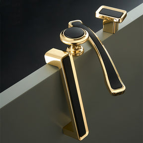 Luxury Zinc Alloy Black Gold Cabinet Handles