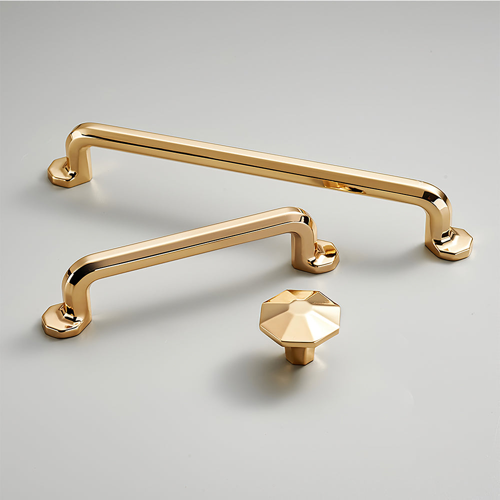 Luxurious Gold Zinc Alloy Kitchen Cabinet Handles