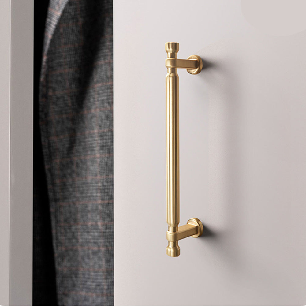 Modern T-Bar Gold Cabinet Handles