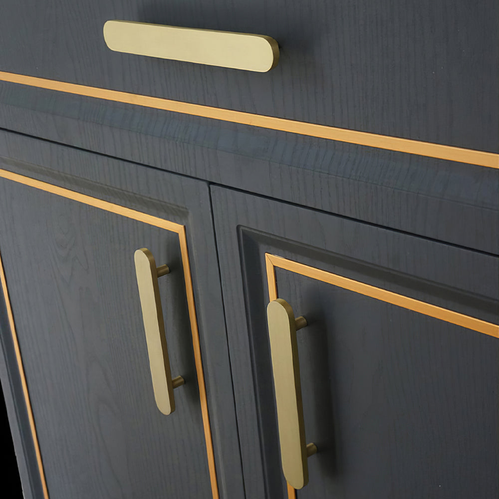 Modern Simple Brass Gold Cabinet Handles