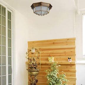 Industrial IP65 Outdoor Flush Mount Porch Ceiling Light