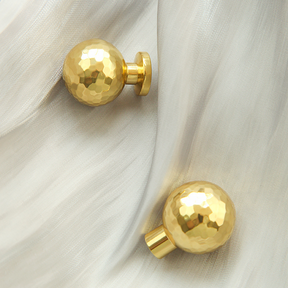 Modern Gold Brass Hammer Pattern Cabinet Knobs