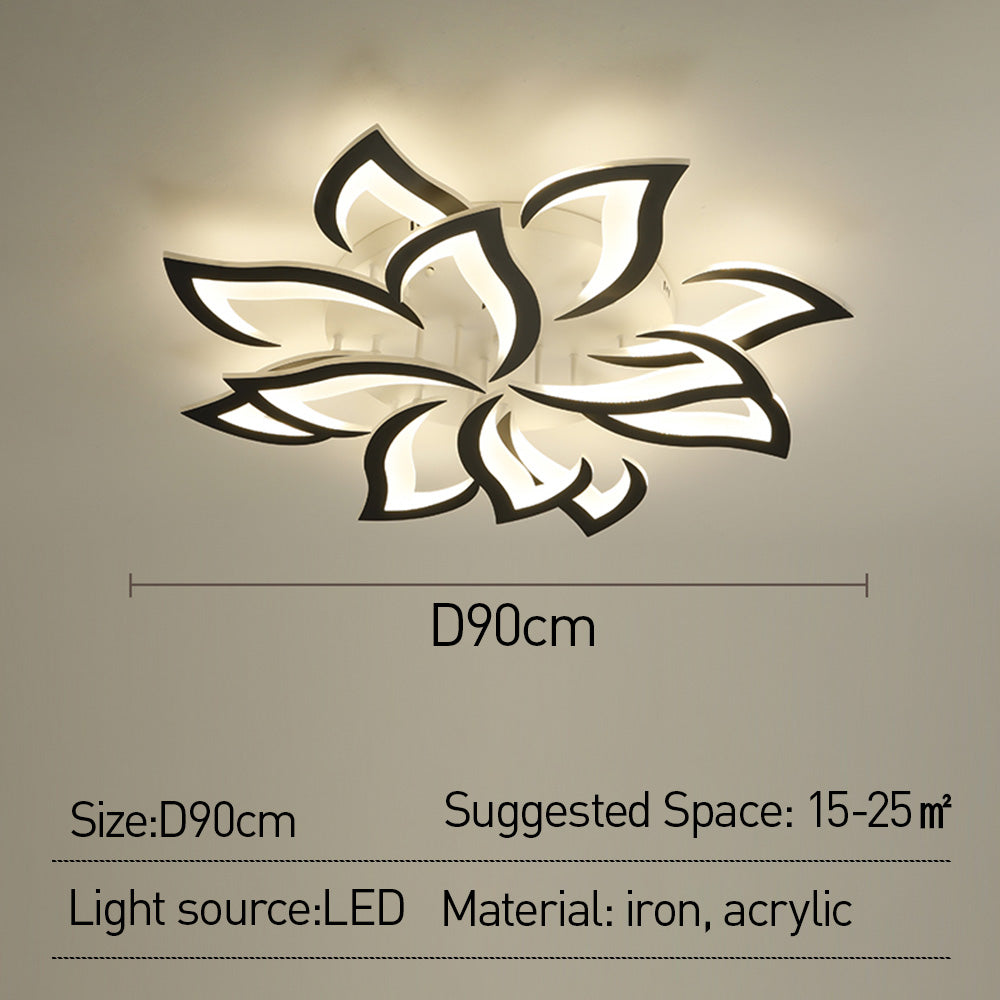Contemporary Flower Shape Iron Living Room LED Ceiling Light