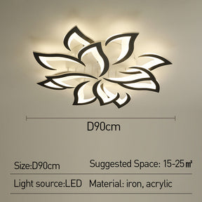 Contemporary Flower Shape Iron Living Room LED Ceiling Light