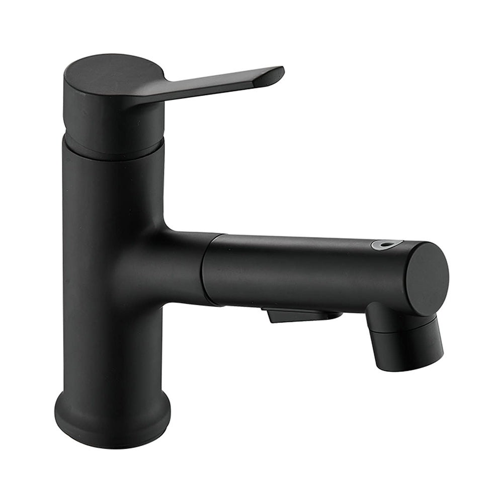 2 Modes Hot and Cold Pull-Out Bathroom Basin Taps_Black