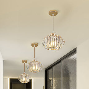 Luxurious Curved Iron Crystal Hallway Ceiling Light