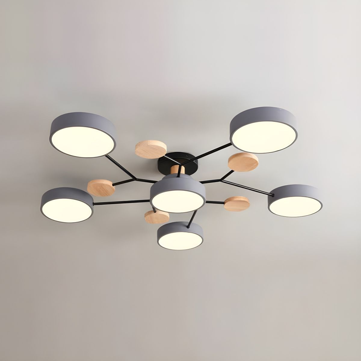 Modern Round Branch Type LED Semi-Recessed Ceiling Light