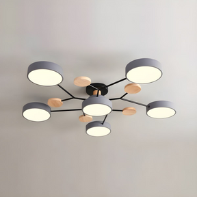 Modern Round Branch Type LED Semi-Recessed Ceiling Light