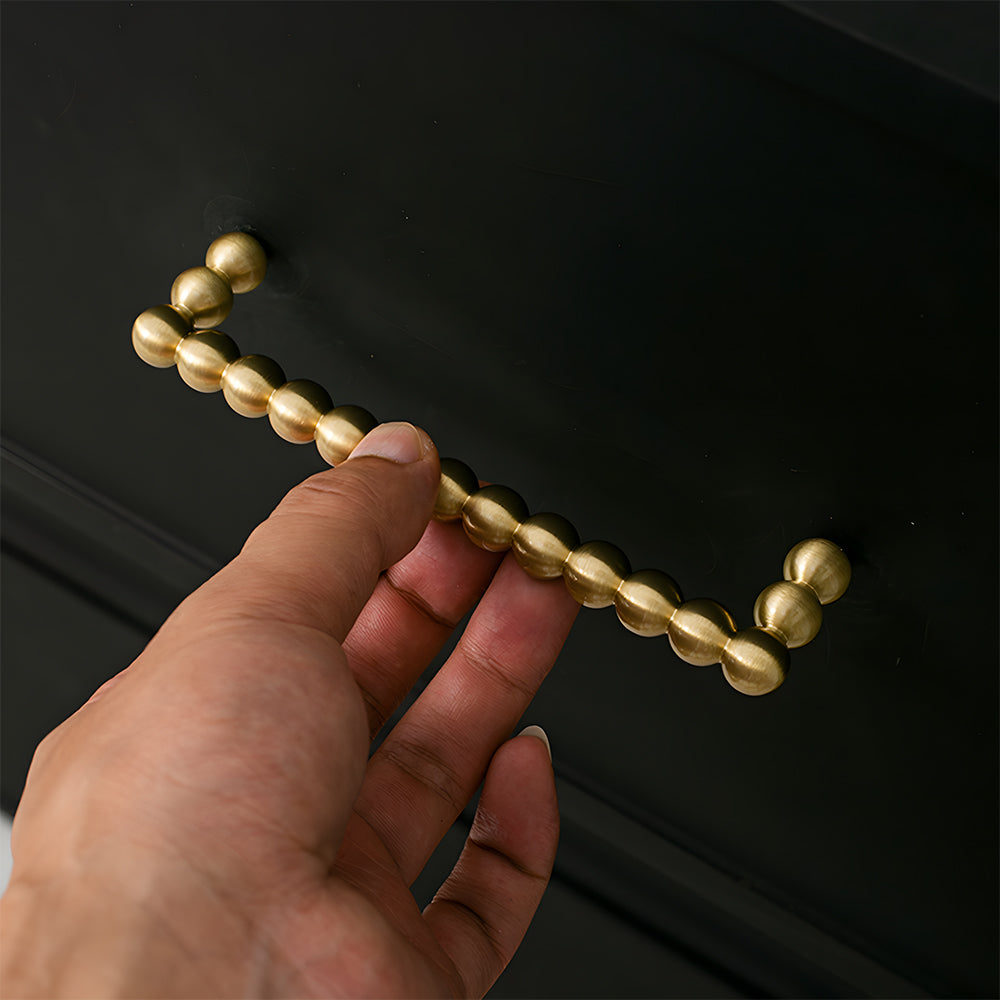 Vintage Spherical Brass Kitchen Cabinet Handles