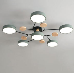 Modern Round Branch Type LED Semi-Recessed Ceiling Light