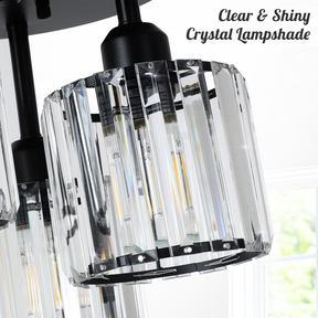 Modern Crystal Semi Flush Rounded Bedroom Ceiling Lights