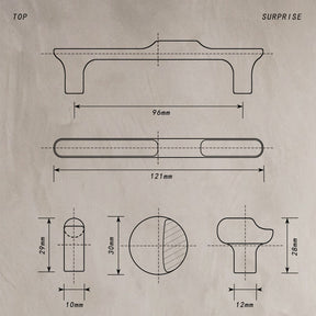 Modern Zinc Alloy T Bar Square Cabinet Pulls