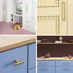 Vintage Spherical Brass Kitchen Cabinet Handles