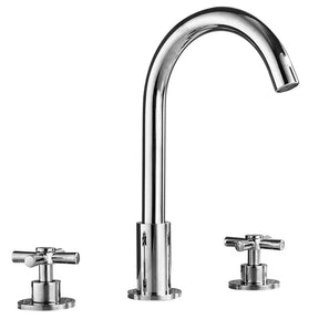 Modern 2-handle Brass Widespread Bathroom Tap_Chrome