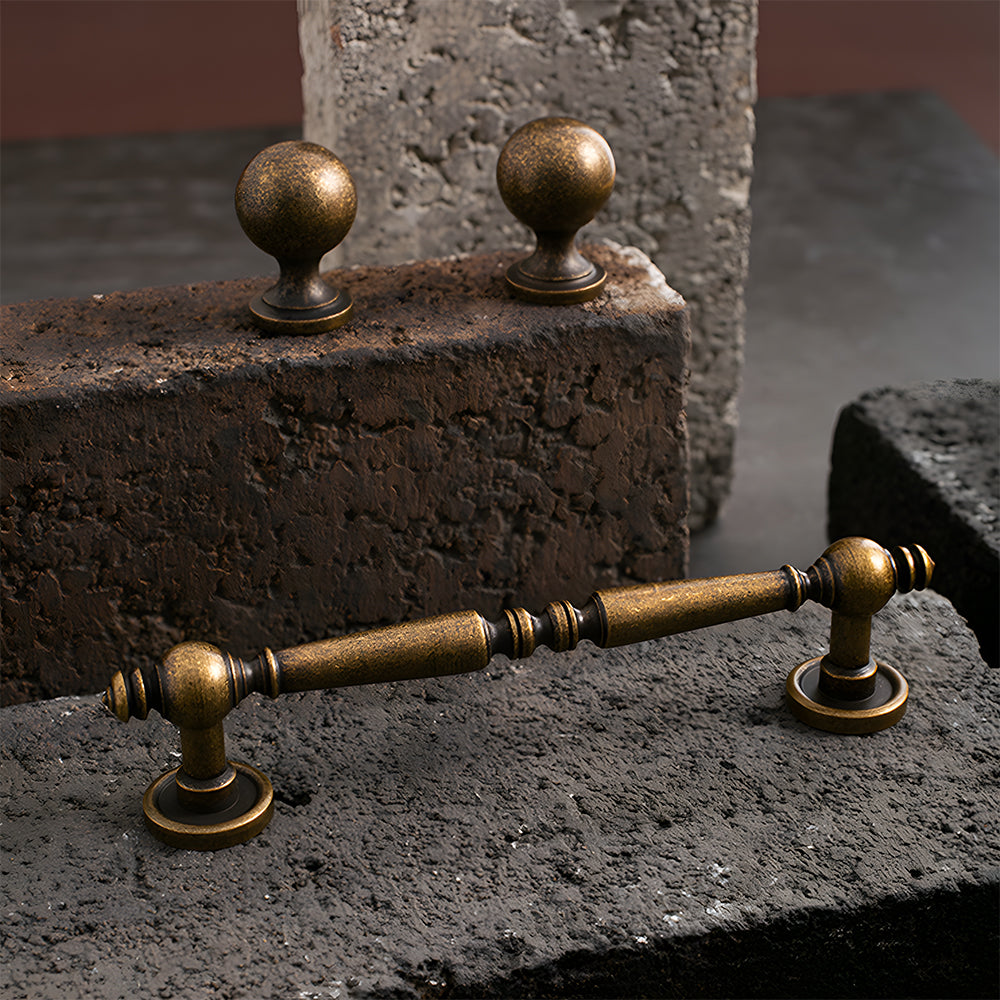 Vintage Simple Solid Brass Cabinet Handles