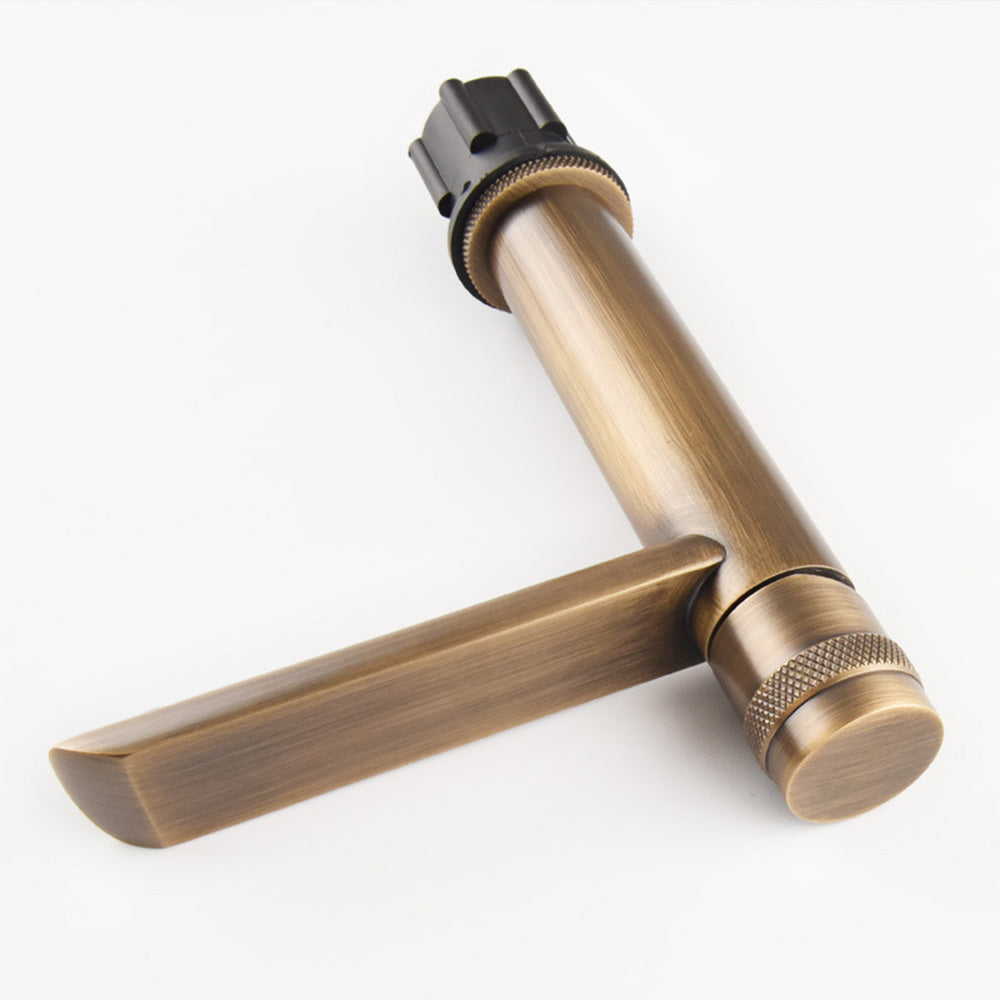 Heavy Duty Single Hole Brass Bathroom Sink Tap_Bronze