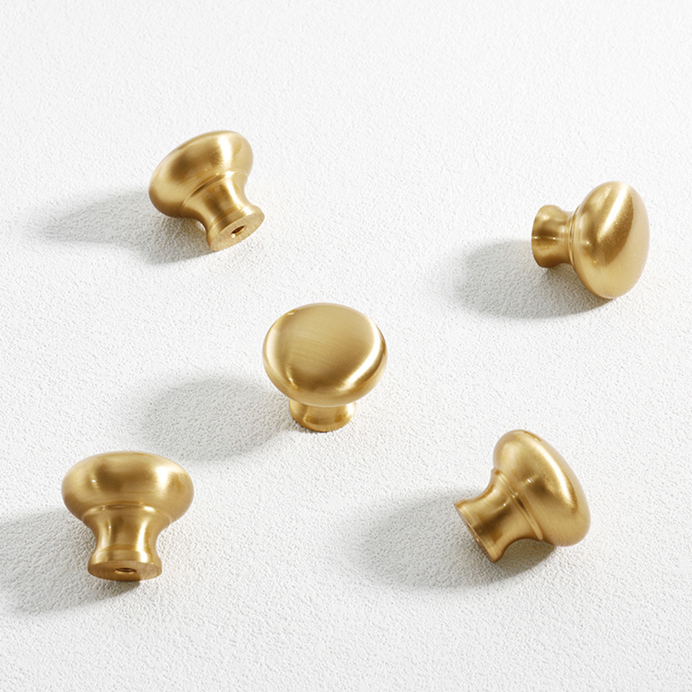 Modern Brass Gold Mushroom Head Cabinet Knobs