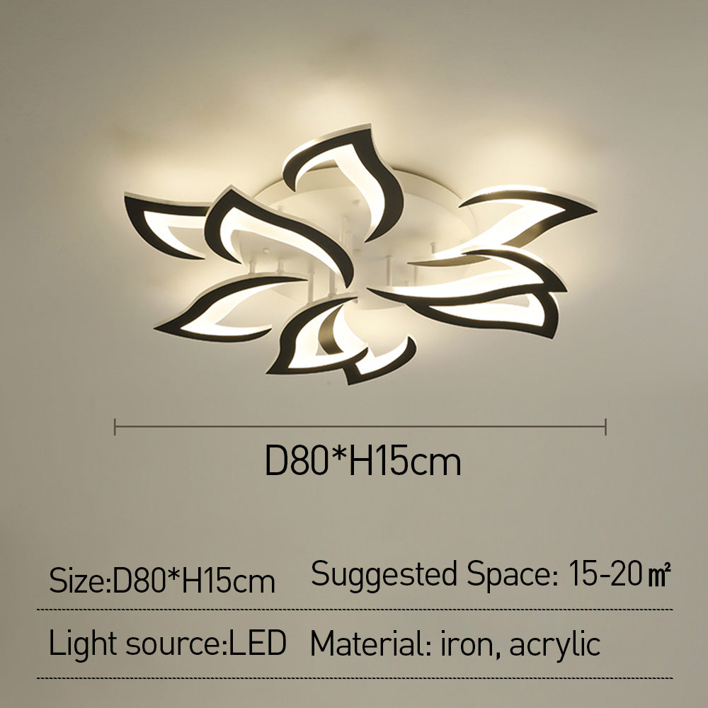 Contemporary Flower Shape Iron Living Room LED Ceiling Light