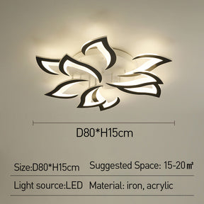 Contemporary Flower Shape Iron Living Room LED Ceiling Light