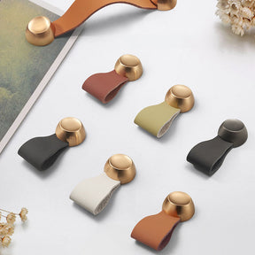 Modern Design Leather Cabinet Drawer Handles and Knobs