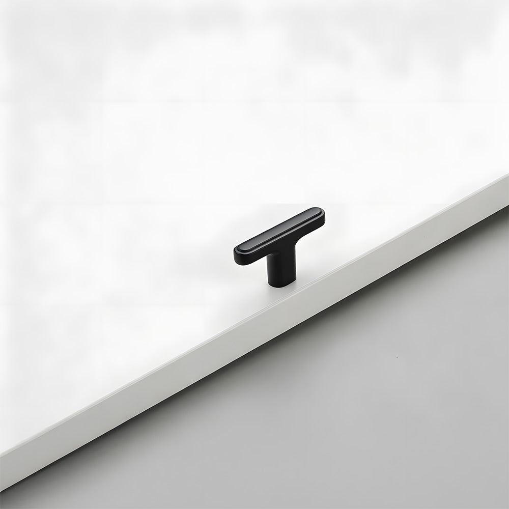 Modern Zinc Alloy T Bar Knobs & Grooved Bar Cabinet Pulls