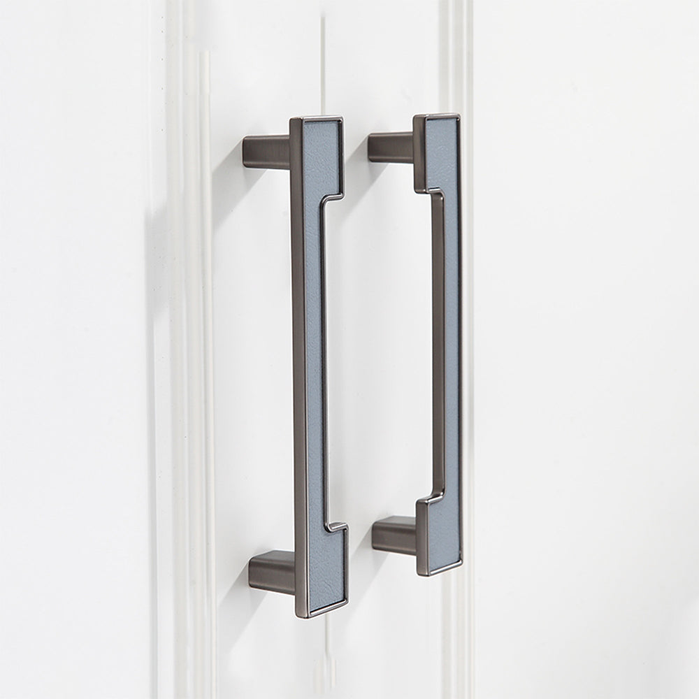 Modern Square Leather Cabinet Handles