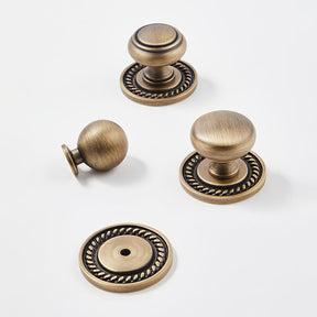 Vintage Bronze Solid Brass Knob with Backplate